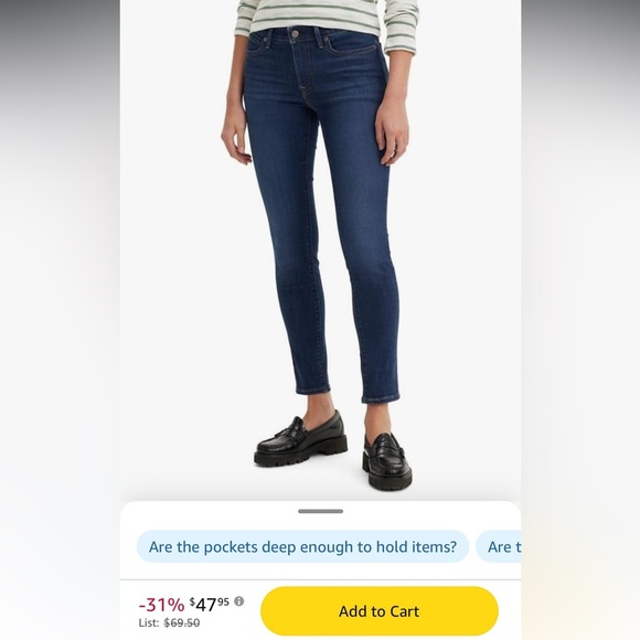 NWT Levi's Women's 711 Super Skinny Jeans - Size 0 - Picture 6 of 11